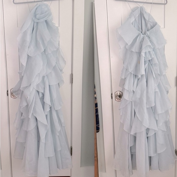 Aje Pandorea Layered Maxi Dress Silver Blue - Picture 2 of 7